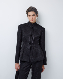 Жакет из жаккардовой вискозы Гуччи черный