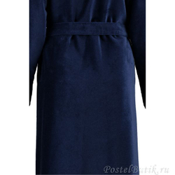 Велюровый халат с воротником 4318 синий от Cawö Германия