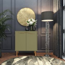Комод Арт Колор matte Стайл Голд с 2 полками Зеленая олива матовый