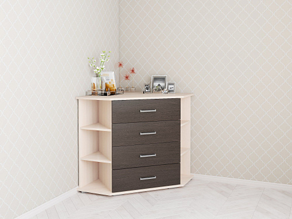 Комод угловой Катрин 7, венге/дуб молочный