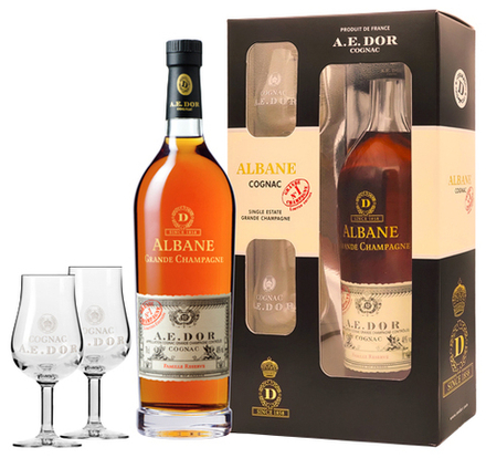 Коньяк A.E.DOR Albane Grande Champagne + 2 glasses, 0.7 л