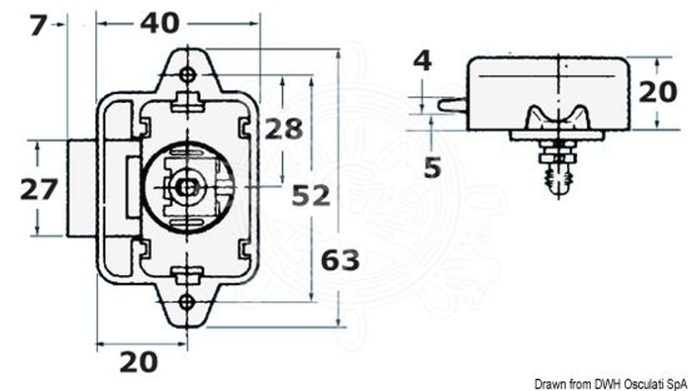Запорный механизм под ручку-кнопку (10251083).