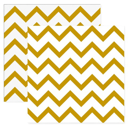 Салфетки с золотыми зигзагами, 33 см, 20 шт