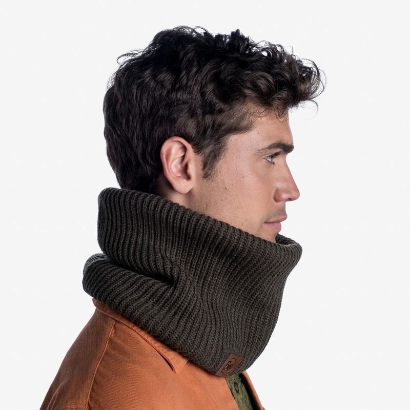 Вязаный шарф-труба с флисом Buff Neckwarmer Knitted Polar Rutger Bark Фото 4