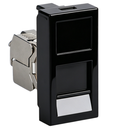 Розетка DEC RJ45 FTP кат.6,  1мод.,  черн. (22.5х45мм)