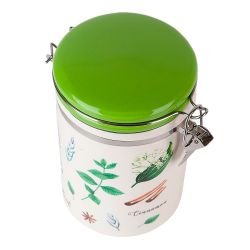 Банка для сыпучих продуктов (клипс) " " 14*10*15см. v=630мл. (керамика)