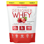 Designer Wellness, Designer Whey, натуральный 100% сывороточный протеин, со вкусом летней клубники, 908 г