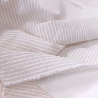 Варёный хлопок "Жемчужный беж полоска", 2 мм