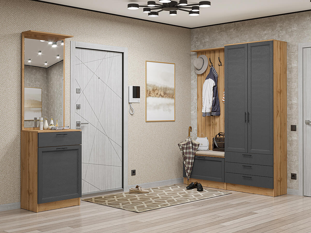 Прихожая Стиль-04 Stormy Silkwood Дуб Вотан