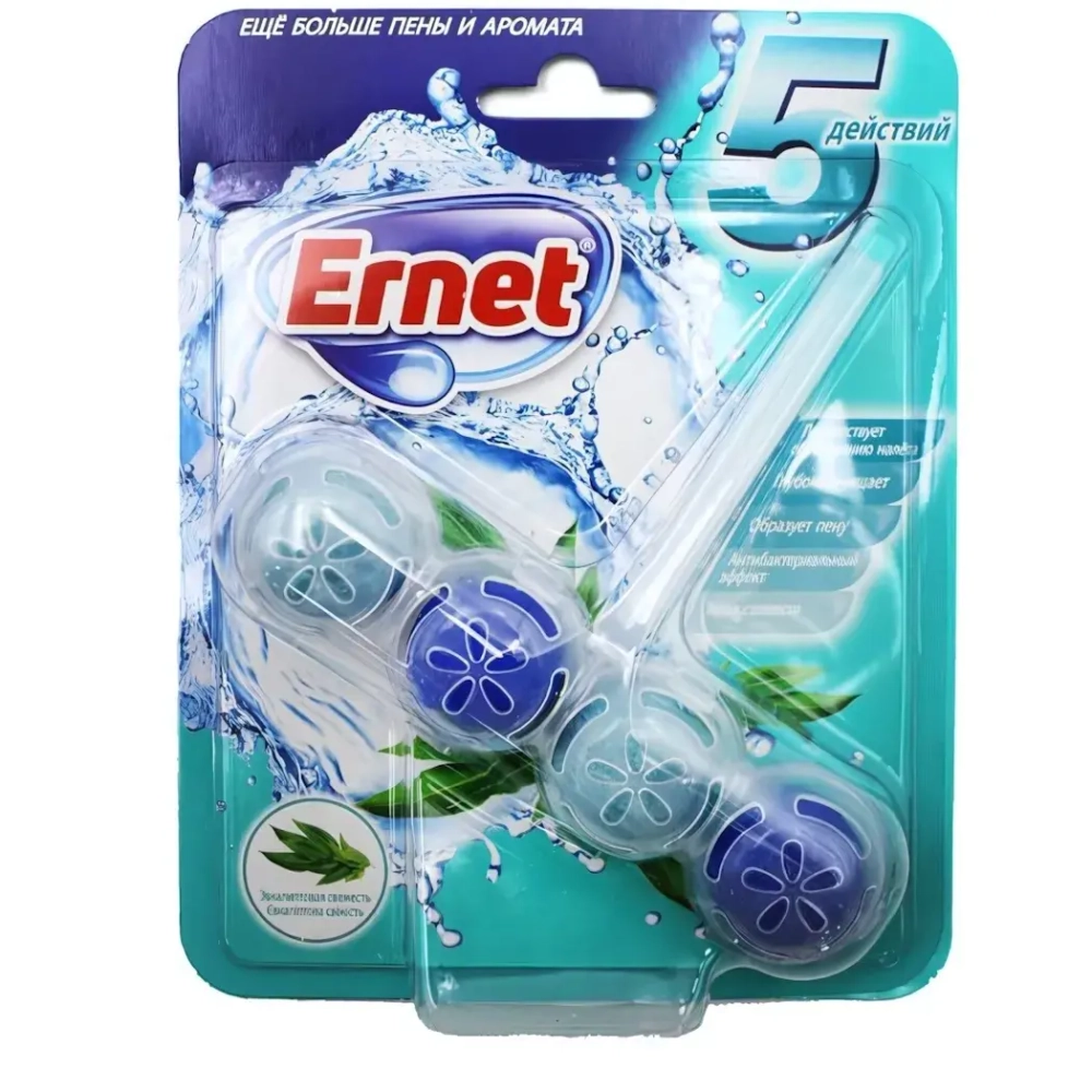 Подвесной чистящий блок для унитаза ERNET «Эквалиптовая свежесть» 50г / ERNET ULTRA HİJYEN KLOZET BLOK OKALİPTUS 50 GR