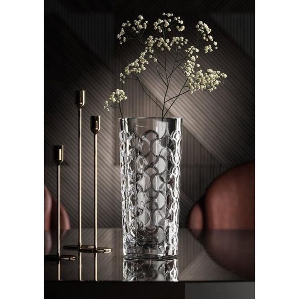 Ваза для цветов h28 см d 12,5 см хруст. стекло "Arabesque" RCR