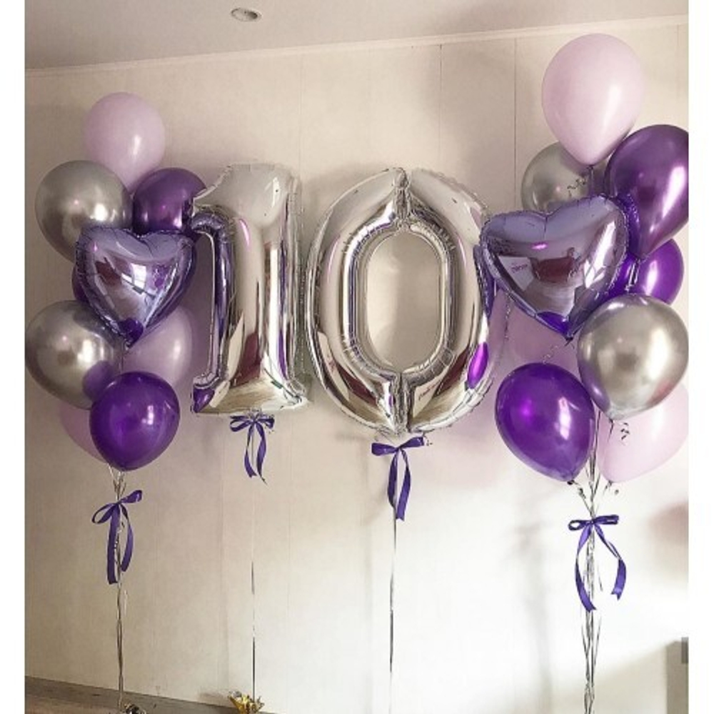 Композиция из шаров на 10 лет для Девочки и Мальчика