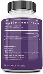 Ancestral Supplements - Grass Fed Beef Spleen 500 mg 180 capsules