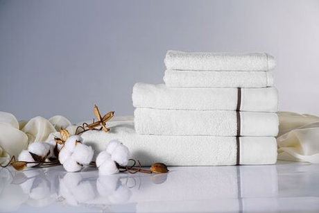 Набор полотенец 5шт Claire Batiste Atelier Brise белый с коричневым кантом