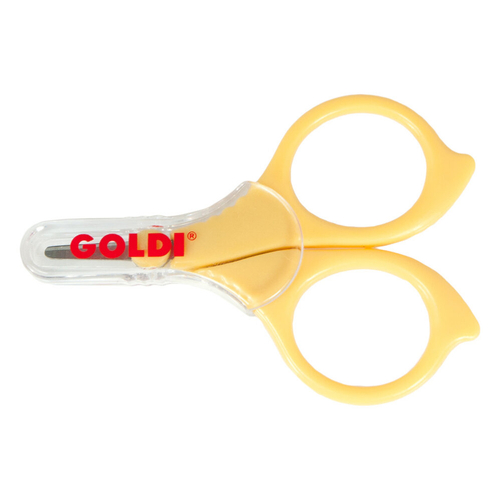 Детские ножницы для ногтей GOLDI с защитным колпачком.