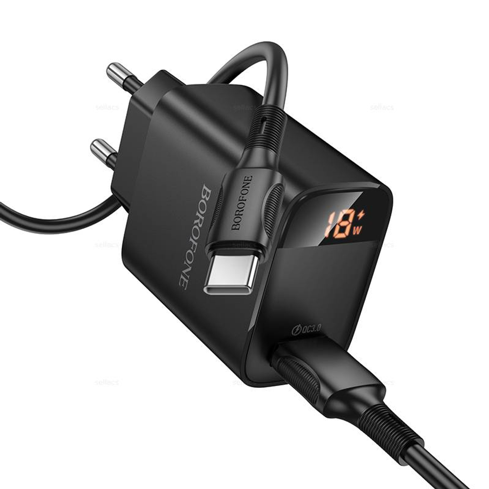 Зарядное устройство на Micro QC3.0 Borofone BA95A (black)