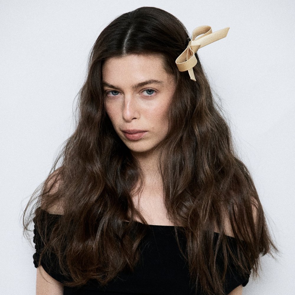 Бант "Стрекоза" S соломенный