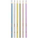 Карандаши цветные BG "Metallic", 06цв, круглые, 3,0мм, европодвес