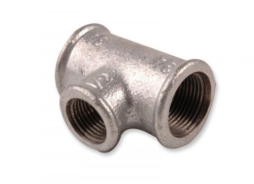 Тройник чугунный оцинкованный 90° переходной внутренняя/внутренняя/внутренняя резьба