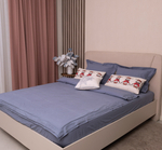 Наволочка из варёного хлопка, лазурно-синий