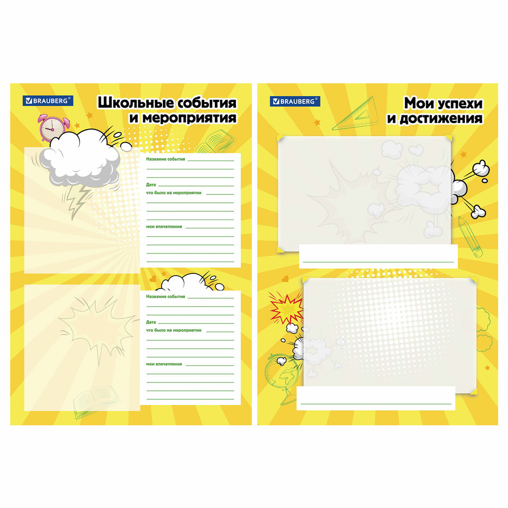 Папка-портфолио школьника А4 на молнии 8 вкладышей обложка твёрдая ОТЛИЧНИКИ BRAUBERG