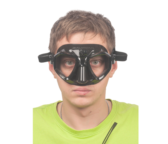 Маска Salvimar TRINITY с креплением для камеры, черн./черн. АНТИФОГ