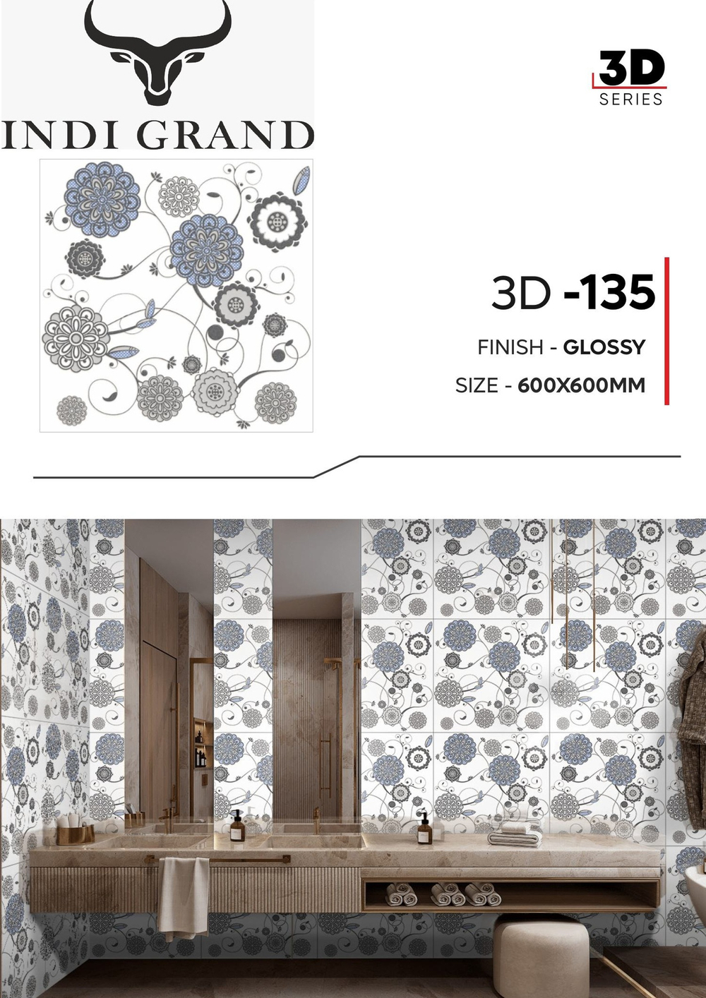 Керамогранит 3D 60х60 glossy-135
