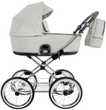 Детская коляска Roan Bass Next Classic d14 2.0 3 в 1 с автокреслом Pituso Santiso Pro Black BSNC/94/2 Marzipan/Black/руч.Cappuccino