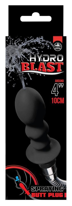 Чёрная насадка для душа HYDROBLAST 4INCH BUTTPLUG SHAPE DOUCHE для анальной стимуляции