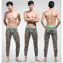 Мужские кальсоны с узором хаки Cockon MAN pants Green 23643