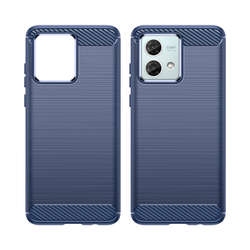 Защитный чехол синего цвета в стиле карбон для Motorola Moto G84, серия Carbon от Caseport
