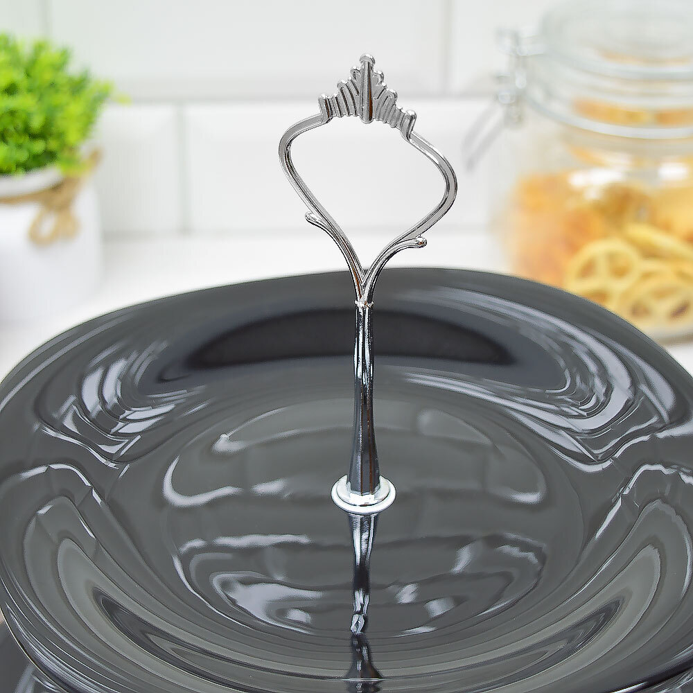 Фруктовница 2-х ярусная "Square soft color" 20/22,5см, стеклокерамика (00107099)