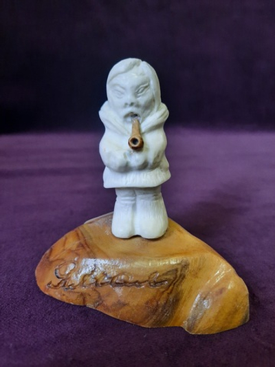 Миниатюра "Старик Ямал", рог лося, сувель