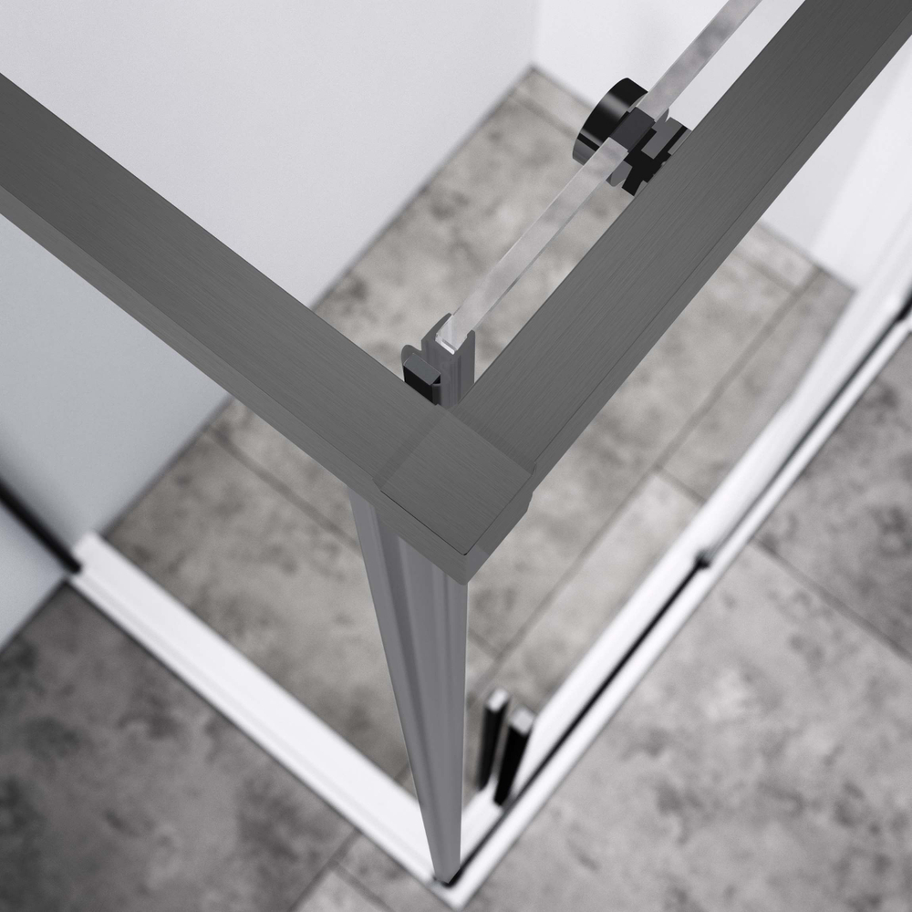 Душевой уголок Slim-N VSR-4SN8012CLGM, 1200*800, вороненая сталь, стекло прозрачное