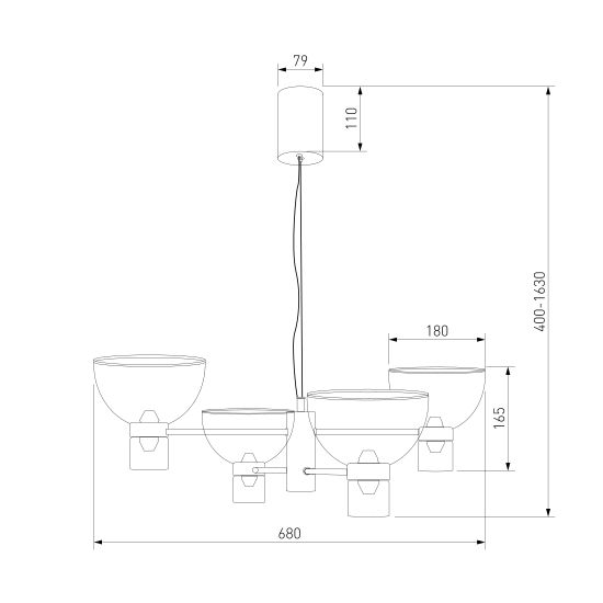204053 LED / подвесной светильник / латунь