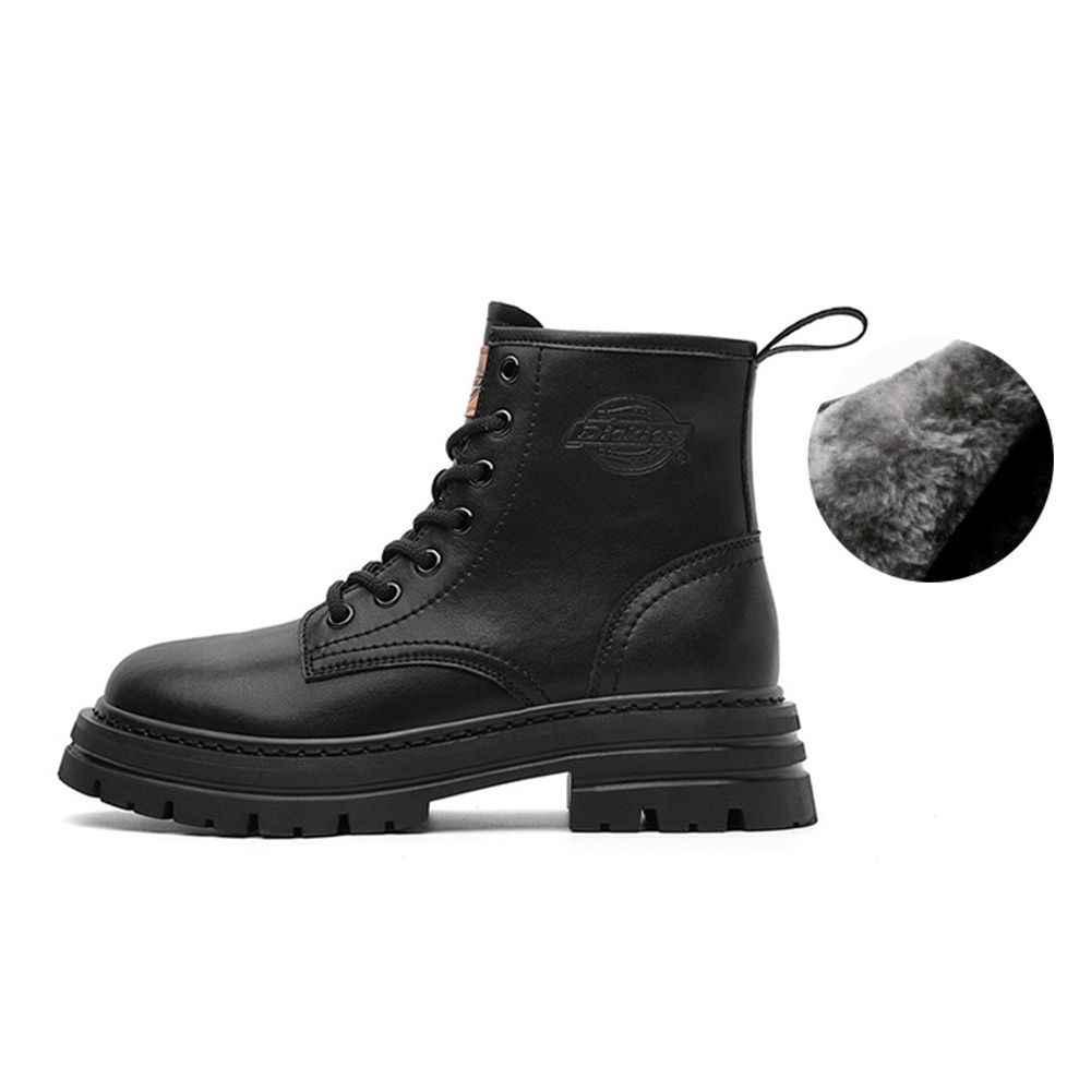 Dickies Cow Split Leather Thermal Abrasion Resistant Height Increasing Slip Resistant Crew Combat Boots Women"s