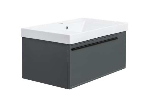 Тумба с раковиной La Fenice Elba Grigio 80 см FNC-01-ELB-G-80 серо-зеленая матовая
