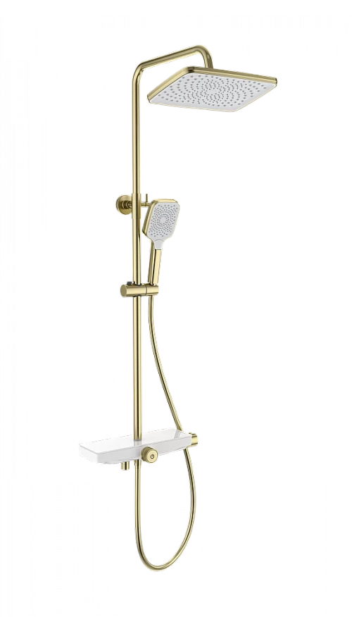Душевая система с термостатом WONZON & WOGHAND ThermoKlick WW-B3098-A-BG брашированное золото