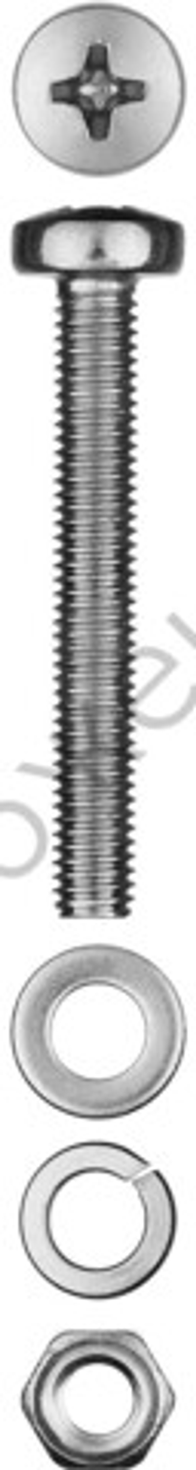 ЗУБР DIN 7985 M4 x 40 мм, винт с гайкой и шайбами, 16 шт (303476-04-040)