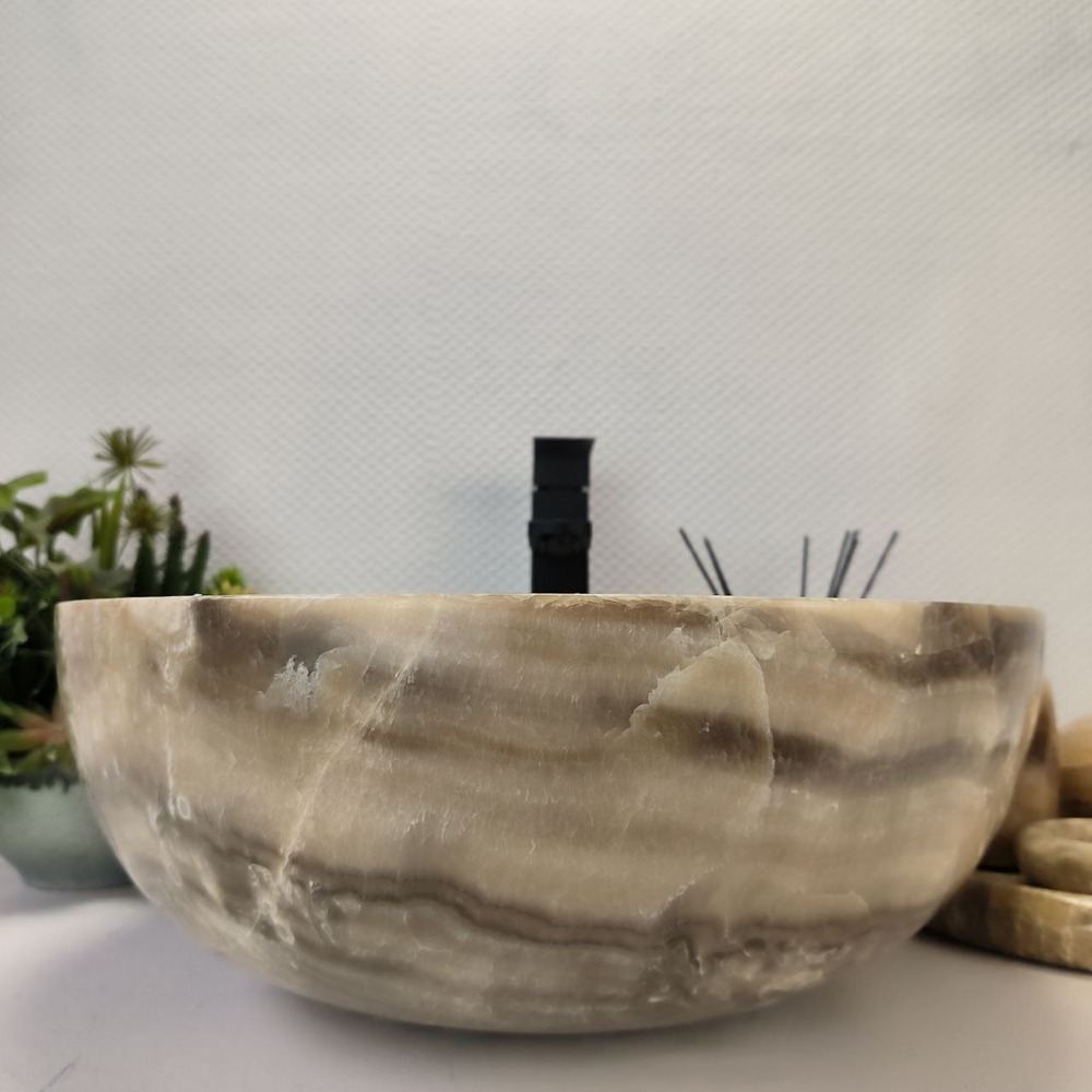 Раковина из оникса Bowl Grey TinLip BO-63005 45*45*17 42