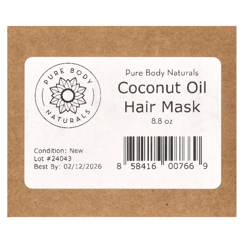 Pure Body Naturals, маска для глубокого восстановления волос с кокосовым маслом, 260 мл (8,8 жидк. унции)