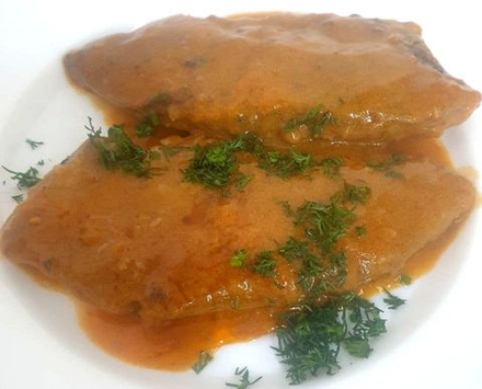 Печень жареная с красным соусом (100/20 гр.)