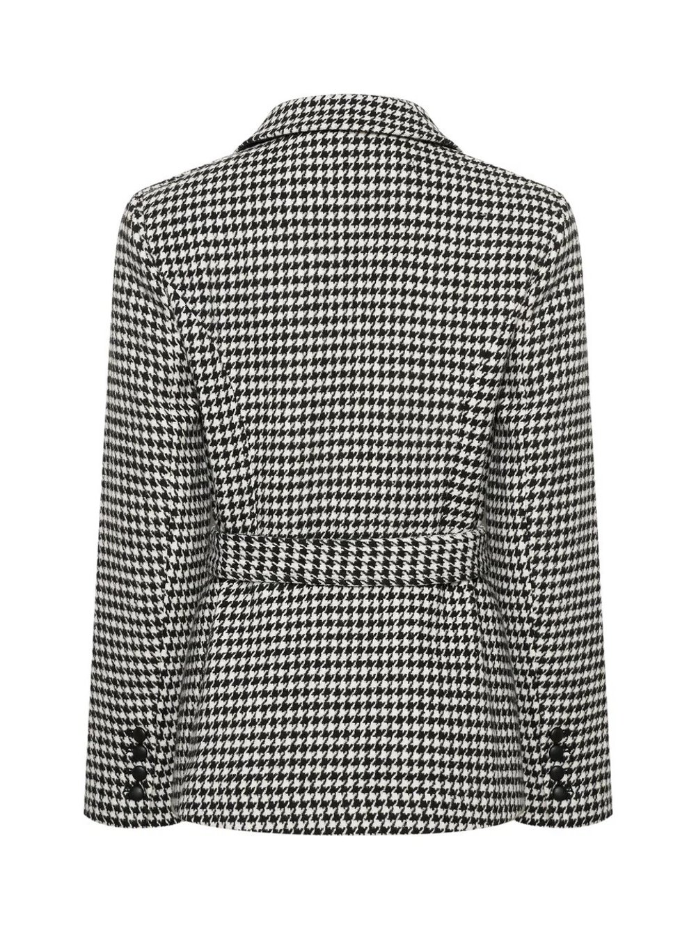 Жакет- пальто из шерсти, Черно-Белый