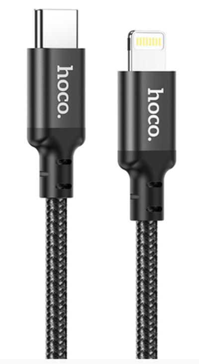 Кабель USB-C HOCO X14 Double speed Type-C - Lightning, 3A, 20W, 1 м, черный