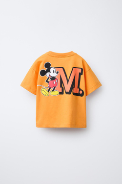 ZARA ФУТБОЛКА С ПРИНТОМ MICKEY MOUSE © DISNEY, ОРАНЖЕВЫЙ