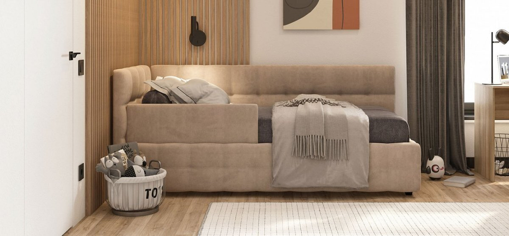 Кровать Босс мини велюр Monolit латте