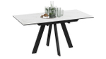 Стол кухонный обеденный раздвижной Черный муар/Керамика матовая черный мрамор 120(160)х80х76 см