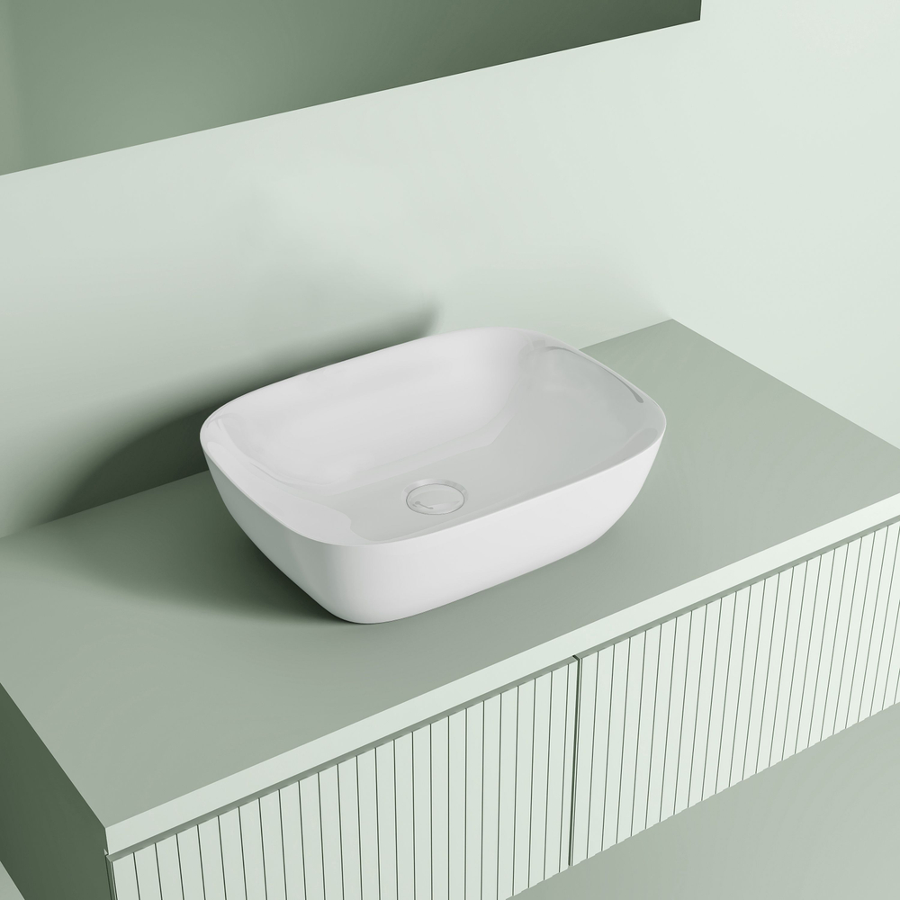 Раковина накладная CULTO BRUTTO 460*330*135 прямоугольная белая