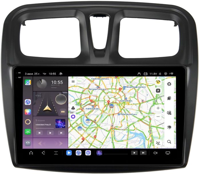 Магнитола для Renault Logan/Sandero 2014+ - Kuberg OL-9945 QLed+2K, Android 13, Быстрейшая, CarPlay, 4G SIM-слот