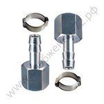 FUBAG Переходник 1/4 дюйма F на елочку 6мм с обжимным кольцом 9Х11мм, блистер 2 шт